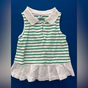 Janie and Jack Green Striped Top 2T preowned